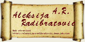 Aleksija Radibratović vizit kartica
